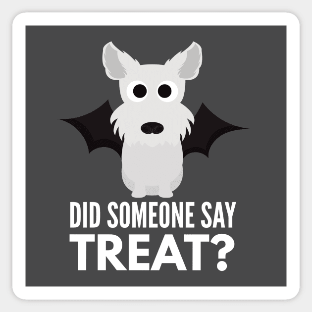 West Highland White Terrier Halloween Trick or Treat Sticker by DoggyStyles